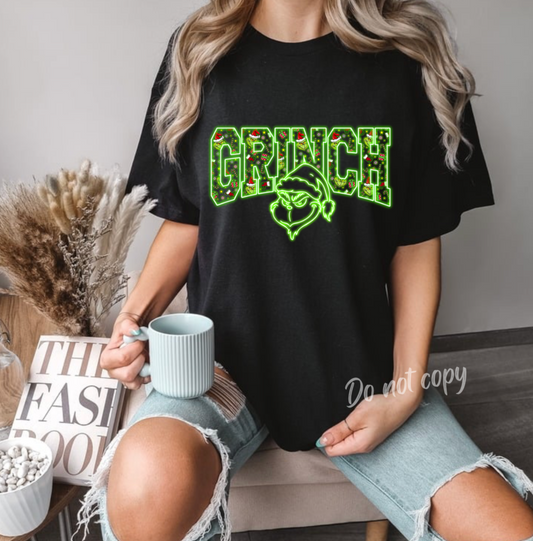 Christmas $16 Tee- Green neon