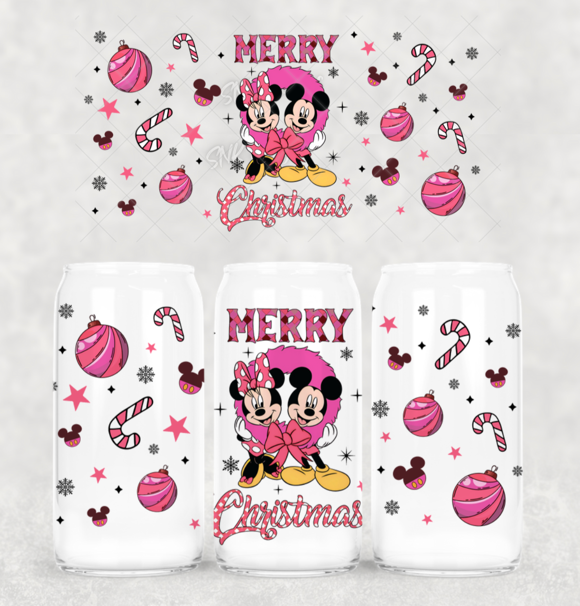 Christmas- 16oz - Pink Merry Christmas