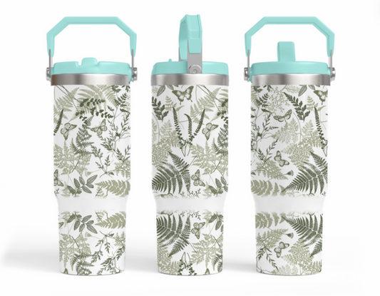 30oz tumbler - Sage Green florals