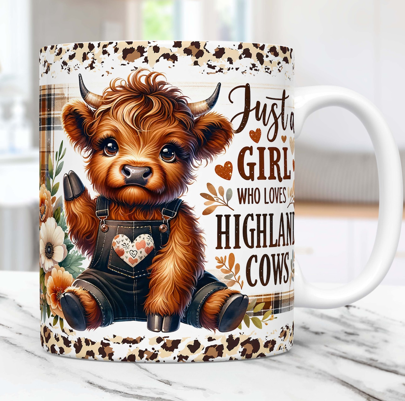 15oz mug - Just a girl who loves highland cows