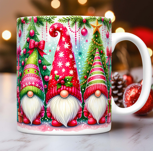 15oz mug - Christmas gnomes