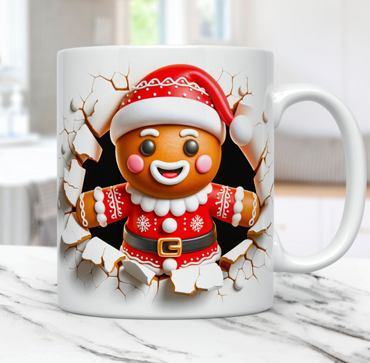 15oz mug - 3D Christmas gingerbread man