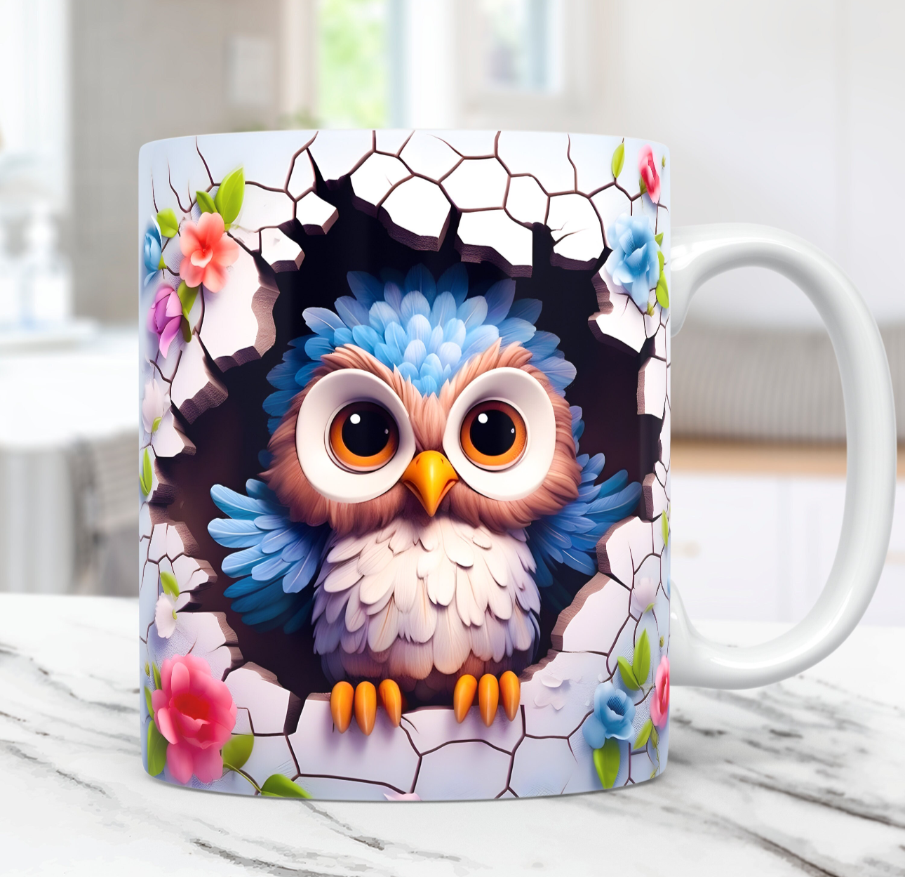 15oz mug - 3D owl4