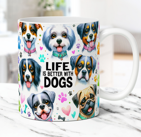 15oz mug - Life is better with dogs #2