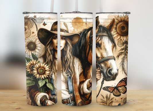 20oz tumbler - Western girl