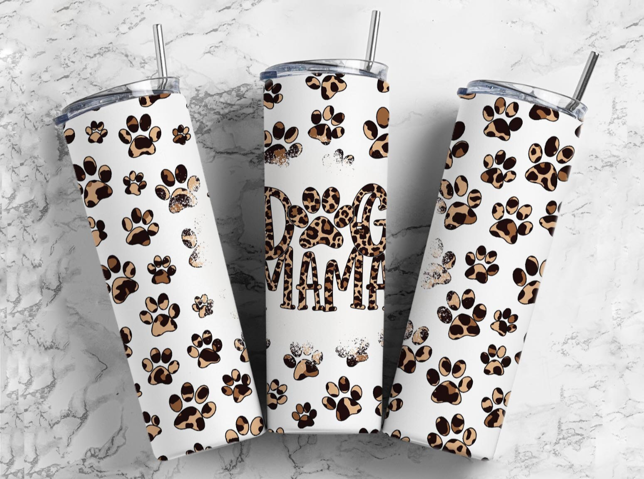 20oz tumbler - Brown dog MAMA