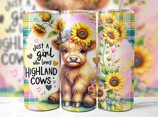 20oz Tumbler - Just a girl who loves highland cows 2