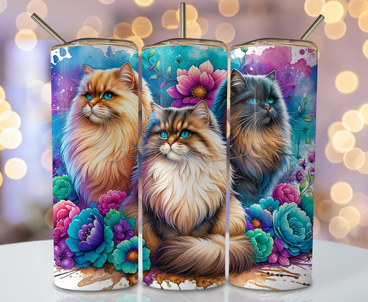 20oz Tumbler - Colorful cats