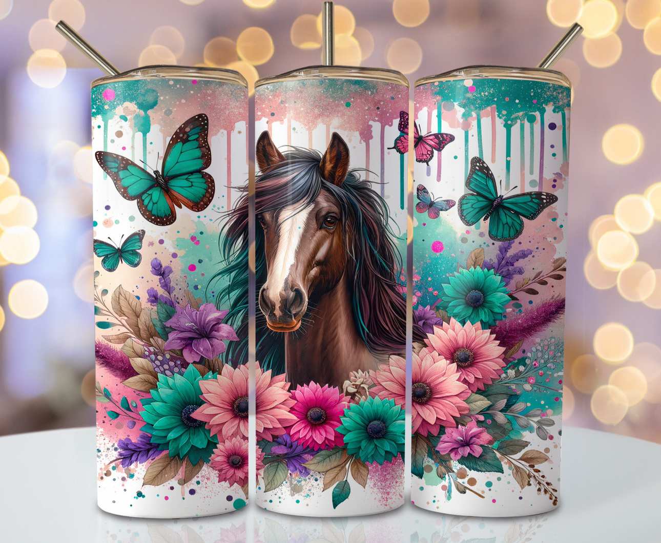 20oz Tumbler - Colorful horse