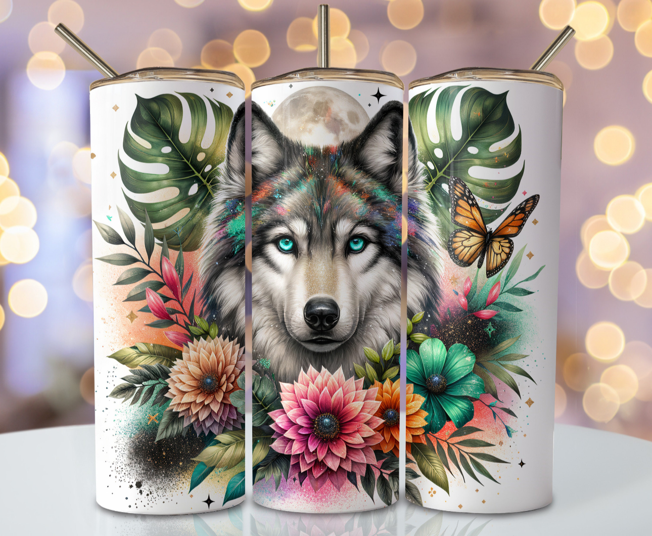 20oz tumbler - Beautiful wolf