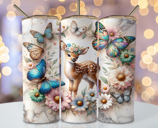 20oz tumbler - Whimsical deer