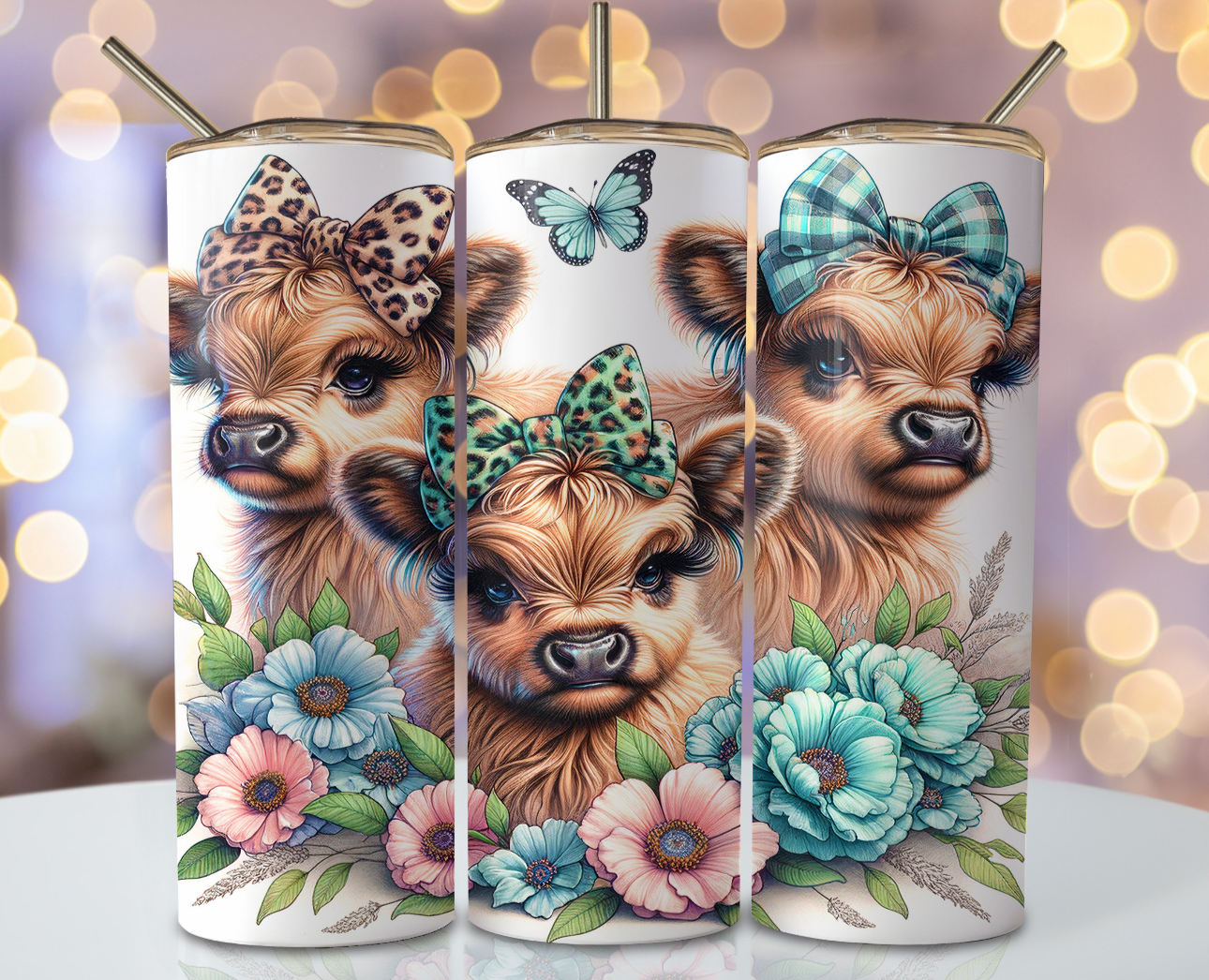 20oz tumbler - 3 cute cows