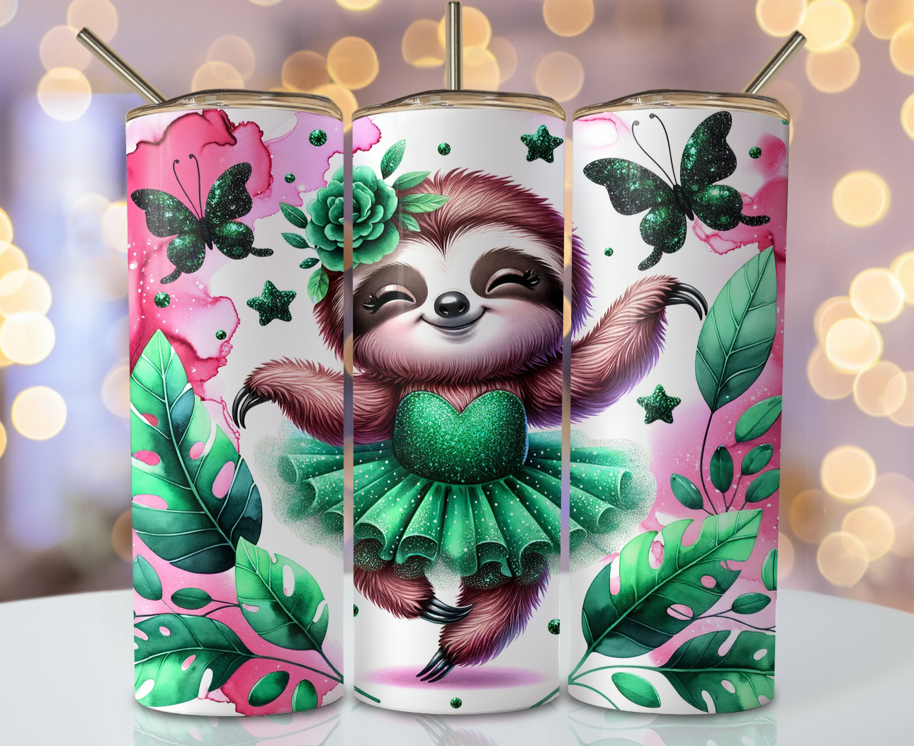 20oz tumbler - Dancing sloth