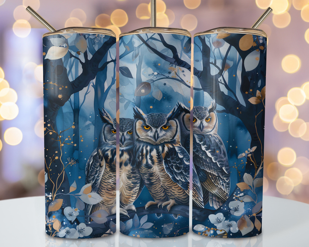 20oz tumbler - Whimsical owl