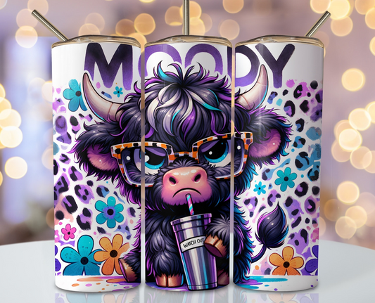 20oz tumbler - Moody cow