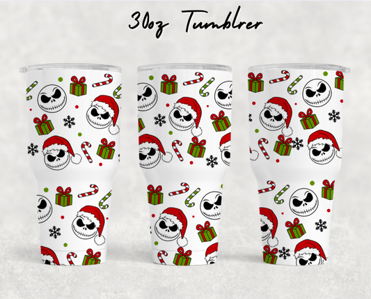 30oz NEW Tumblers - Red Christmas skulls