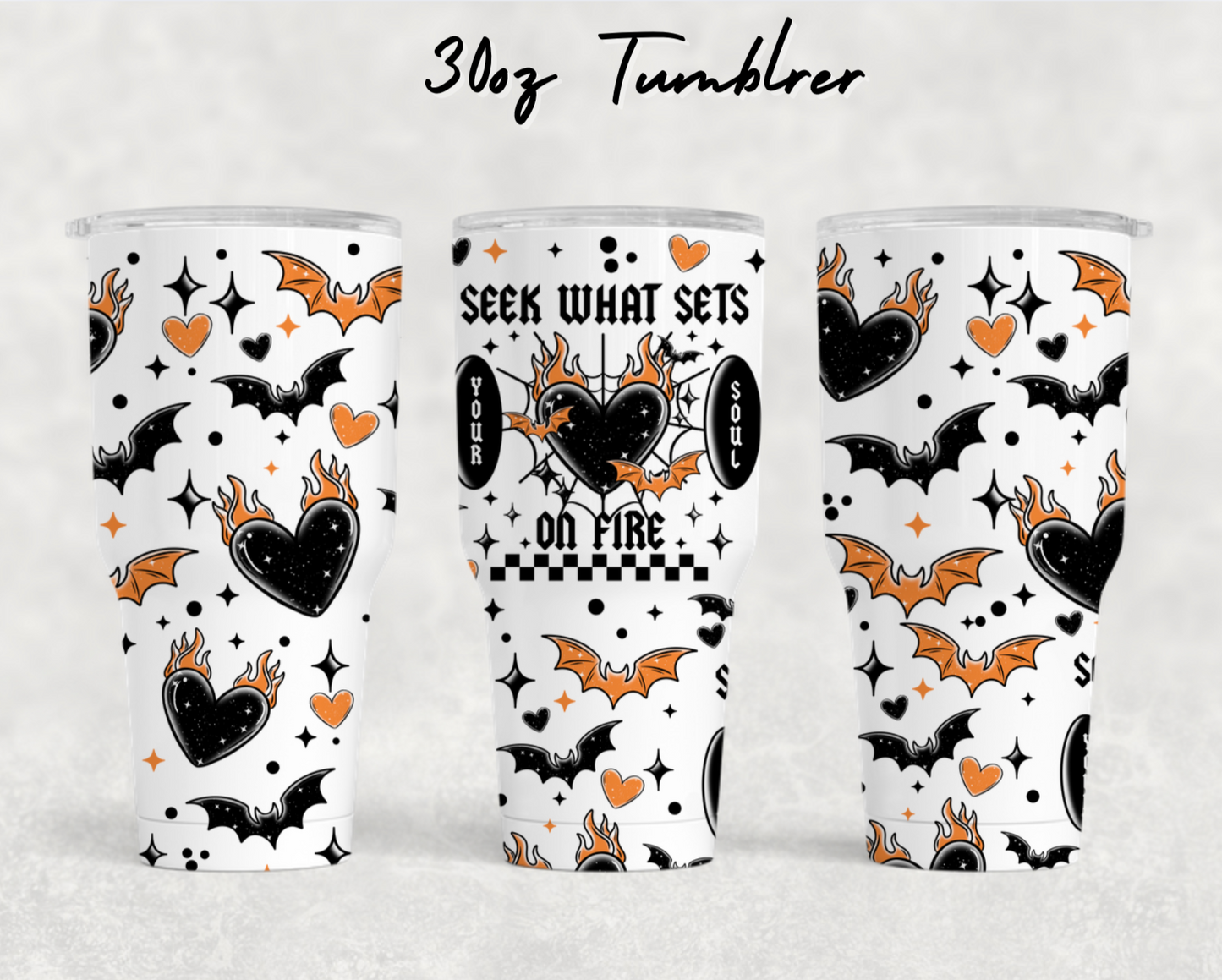 30oz NEW Tumblers- Seek what sets your soul on fire