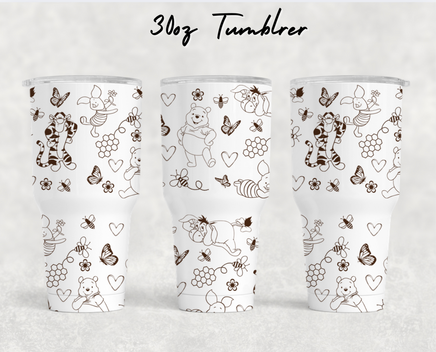 30oz NEW Tumblers - Floral cute friends