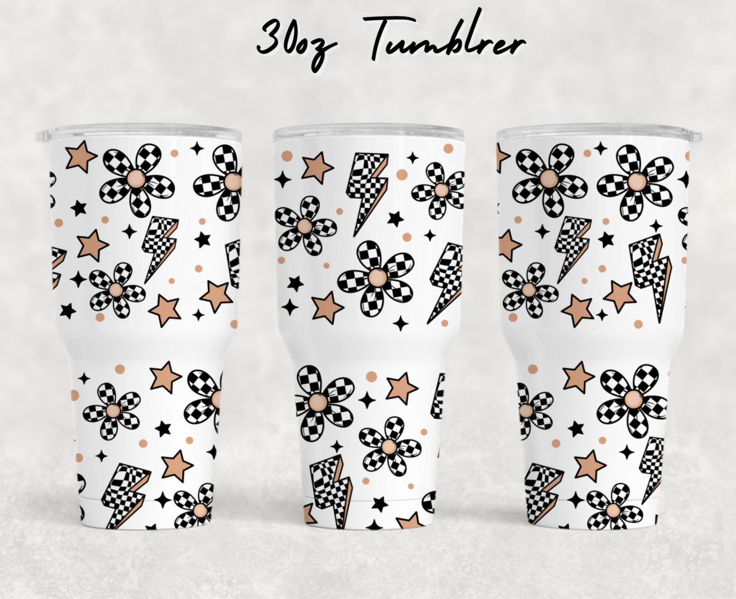 30oz NEW Tumblers - Checkered florals