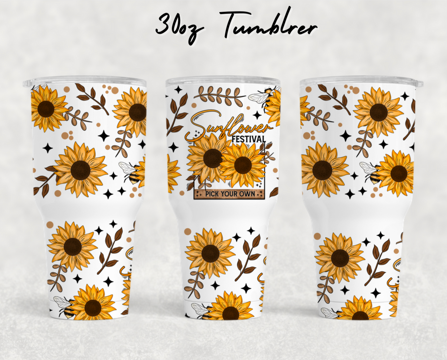 30oz NEW Tumblers - Sunflower festival