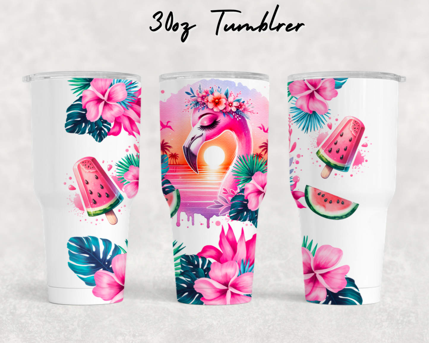 30oz NEW Tumblers - Flamingo & watermelon