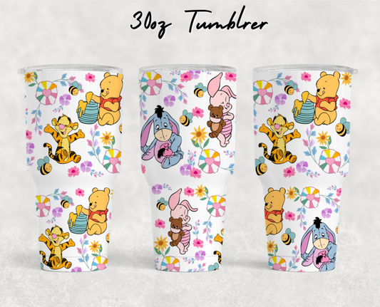 30oz NEW Tumblers - Floral cute friends