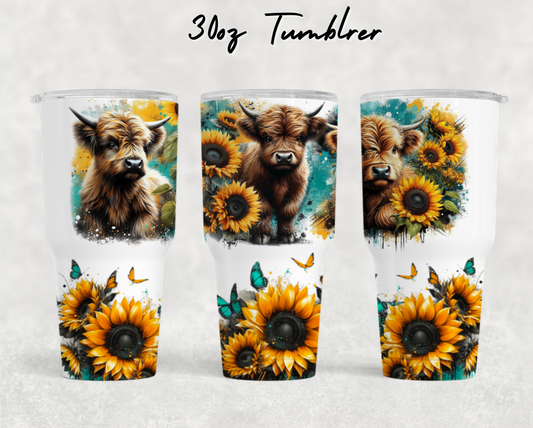 30oz NEW Tumblers - Turquoise cows