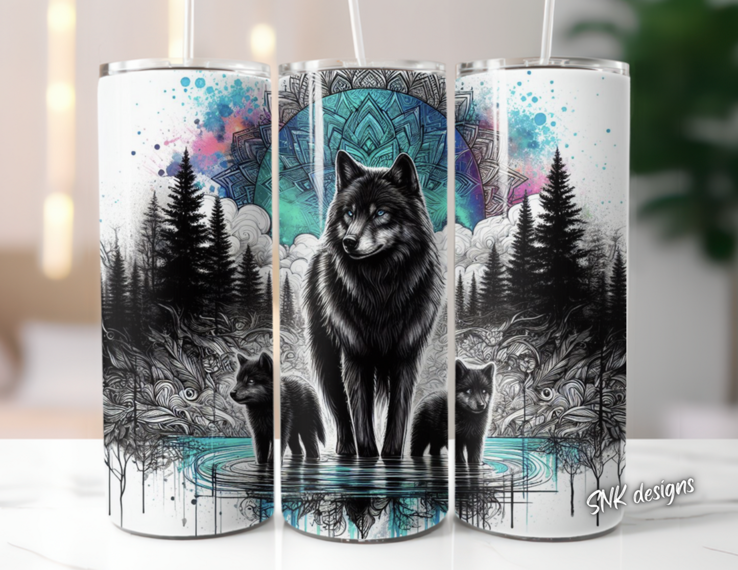 Tumbler only!! Blue wolf