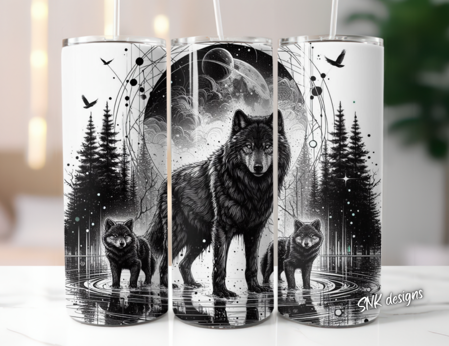 Tumbler only!! Black wolves 2