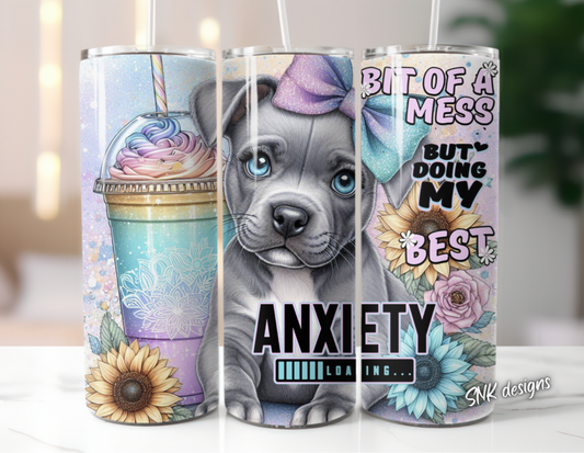 Tumbler only!! Anxiety Blue staffy 2