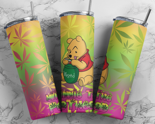 Tumbler only!! Retro hippie bear