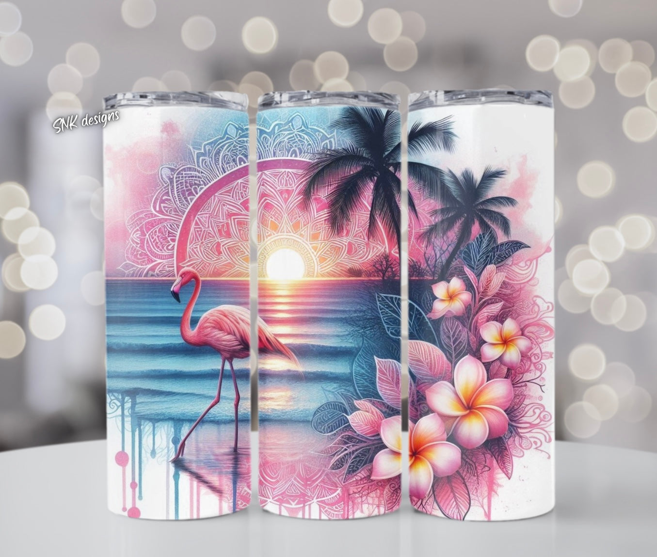 Tumbler only! - Flamingo & frangipani's