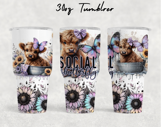 30oz NEW Tumblers - Anti social highland cows