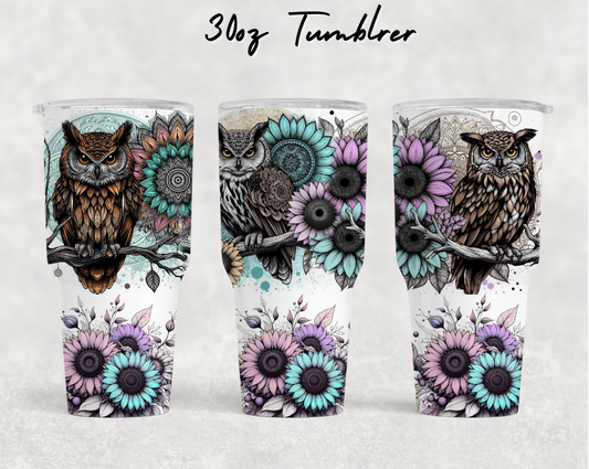 30oz NEW Tumblers - 3 Lilac owls