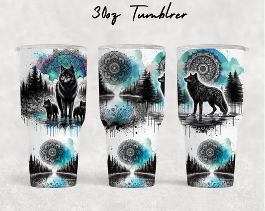 30oz NEW Tumblers - Boho wolf 2