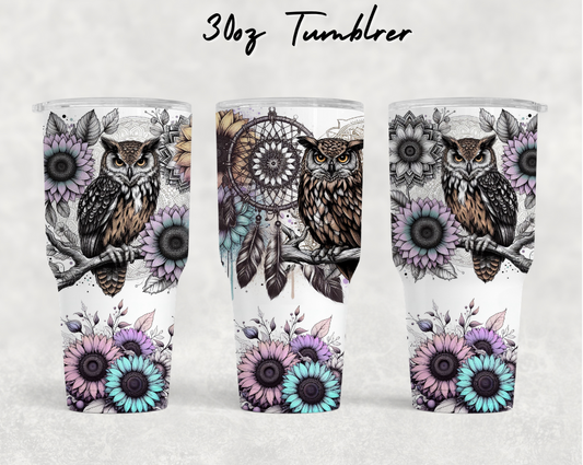 30oz NEW Tumblers - Lilac boho owl