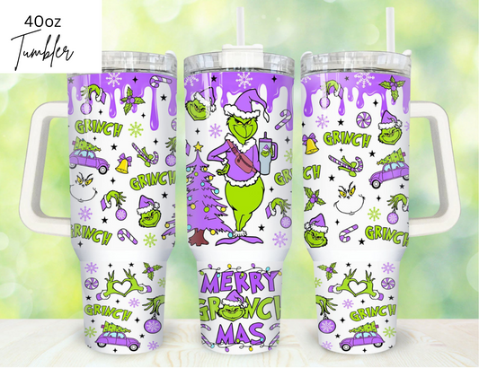 Christmas 40oz tumbler - Purple Christmas