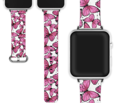 Pink butterfly Apple watch wristband
