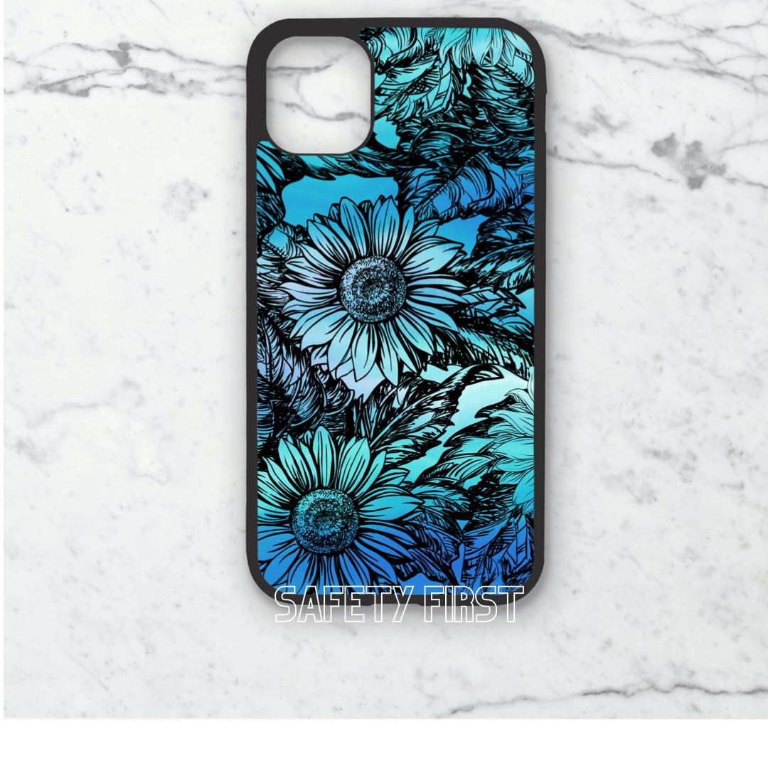 Phone case only!!  Blue tie dye sun