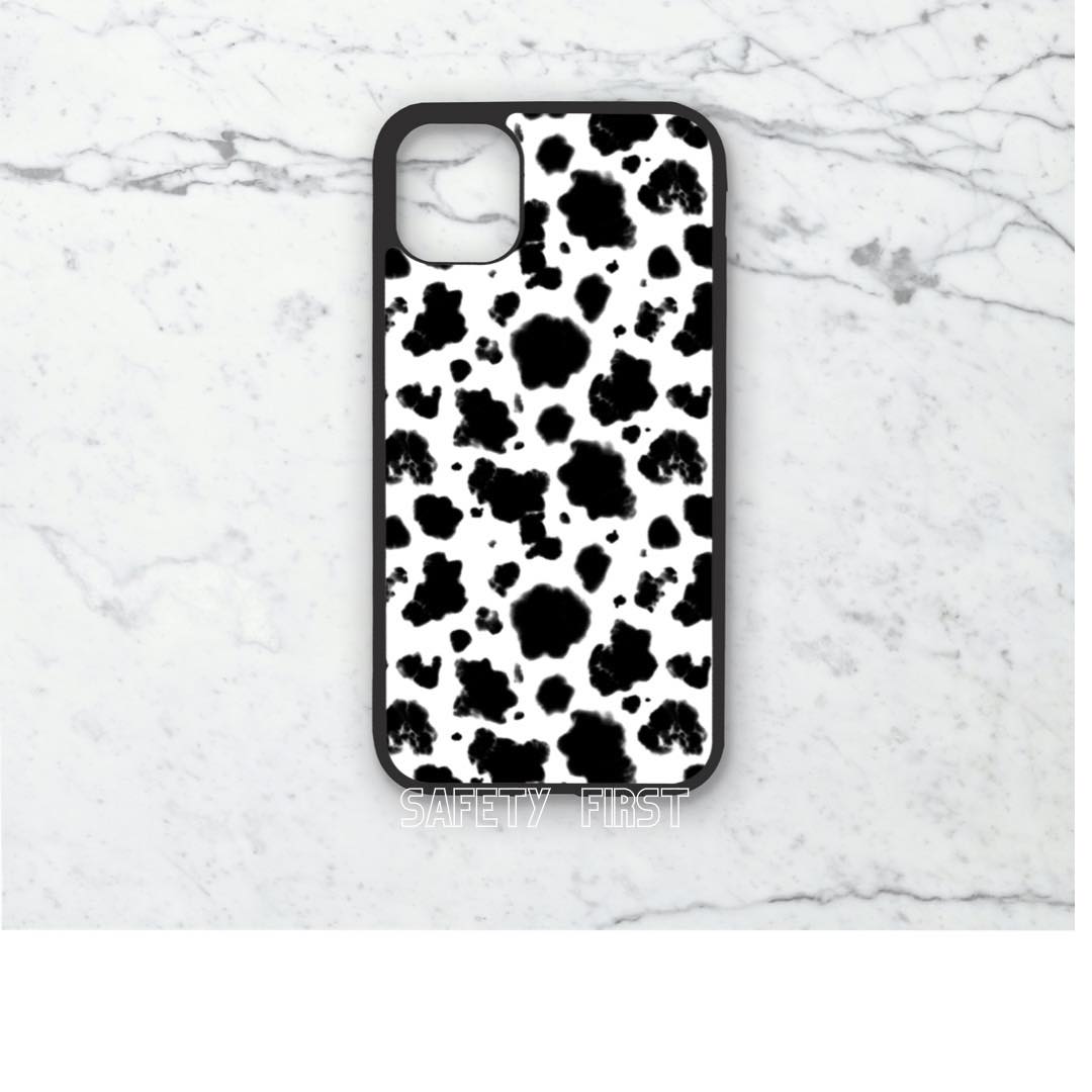 Phone case only!!   Black cow print