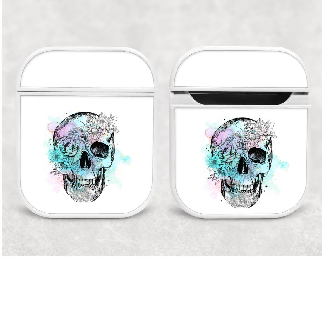 Air pod case - Watercolor skull