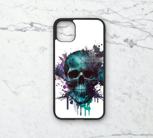 Phone case only!! Dark watercolor gothic skull