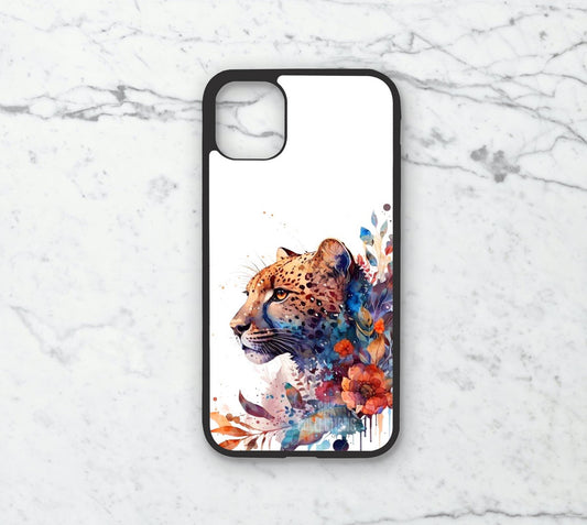 Phone case only!! Watercolor floral cheetah