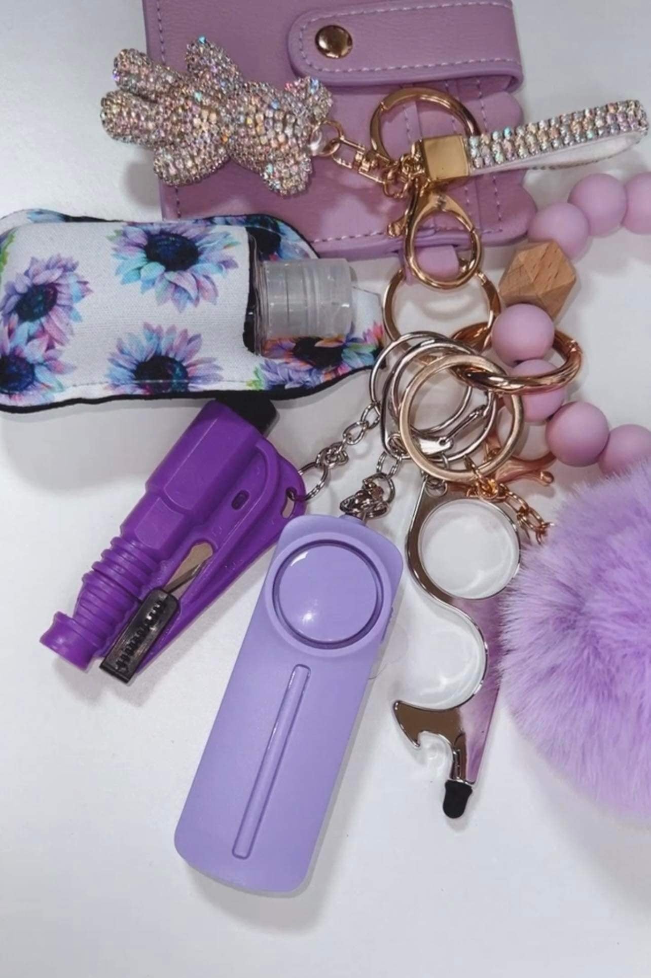 Purple Beaded wallet Keychain