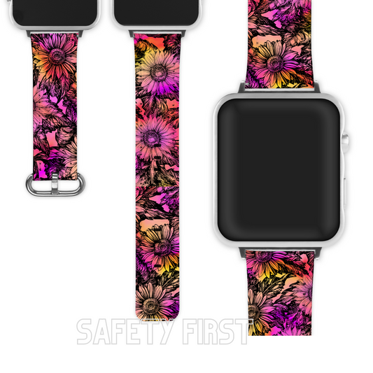 Tie dye sunflower Apple watch wristband