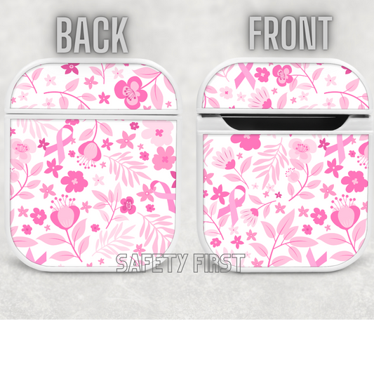 Air pod case - Floral breast cancer awareness
