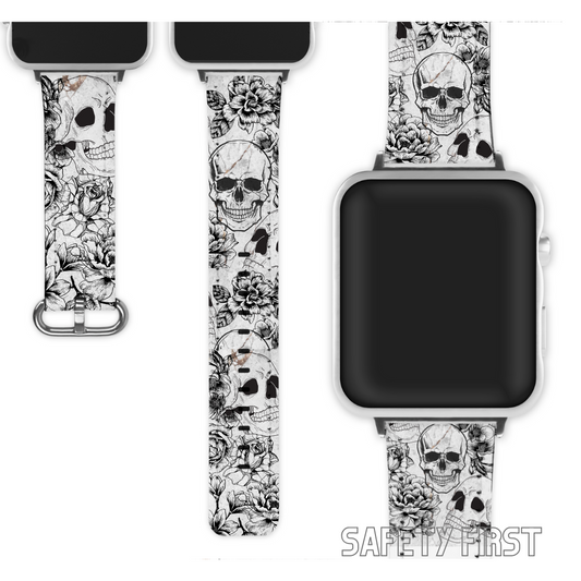 Black and white skulls Apple watch wristband
