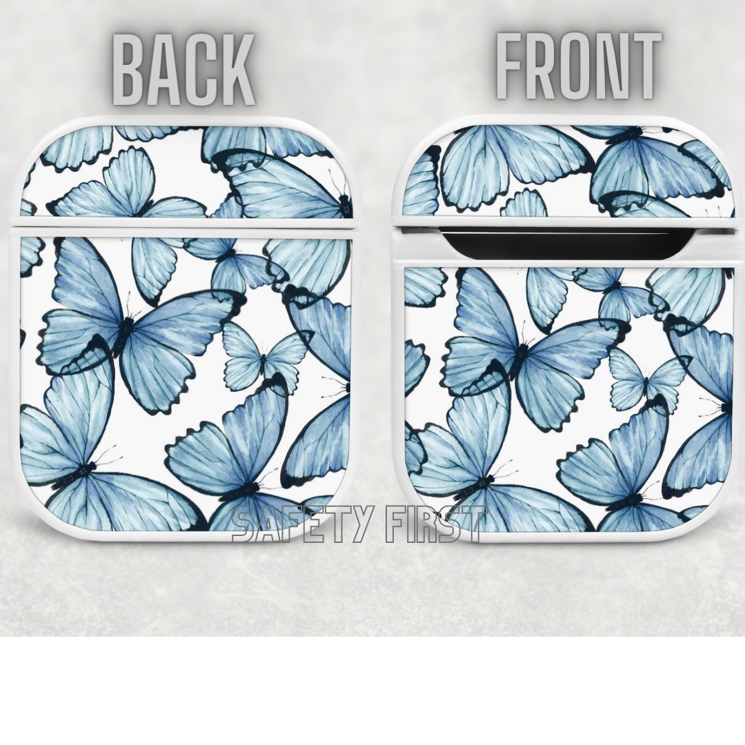 Air pod case - Blue butterfly