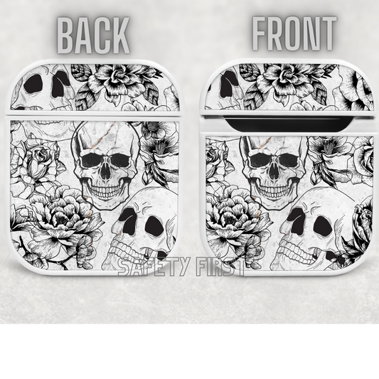 Air pod case -Black and white floral